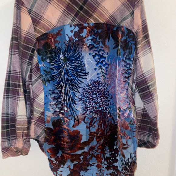 Aratta Silent Gourney women’s Multi Fabric Flannel Button Up size small - Picture 6 of 8